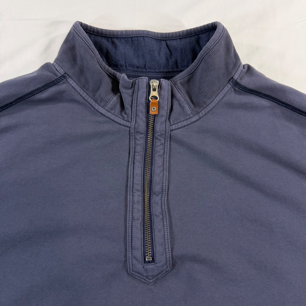Tommy Bahama Mens Navy Blue Quarter Zip Pullover Sweater Mock Neck Large - Picture 8 of 8